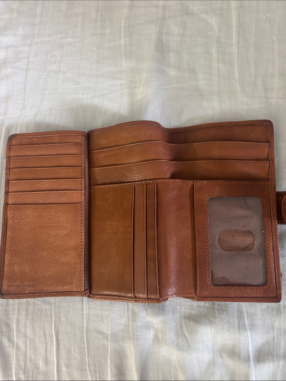 Fossil Cognac Leather Snap Wallet - Picture 5 of 6